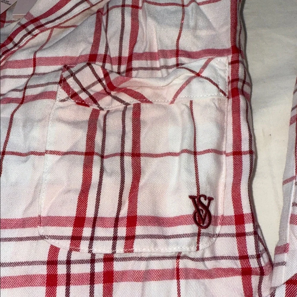 Victoria’s Secret woman’s Red and White Plaid Pajama Set size Small regular - Picture 3 of 6